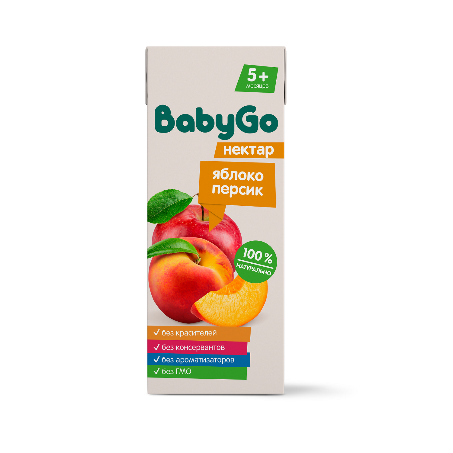 Нектар Baby Go яблоко-персик 0.2л с 5месяцев - фото 2