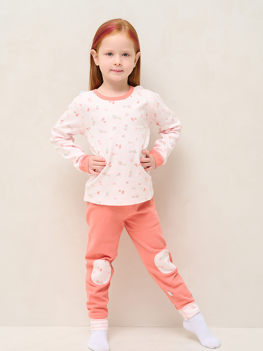 Пижама Fermi kids PJ_Цветочки на розовом - фото 1