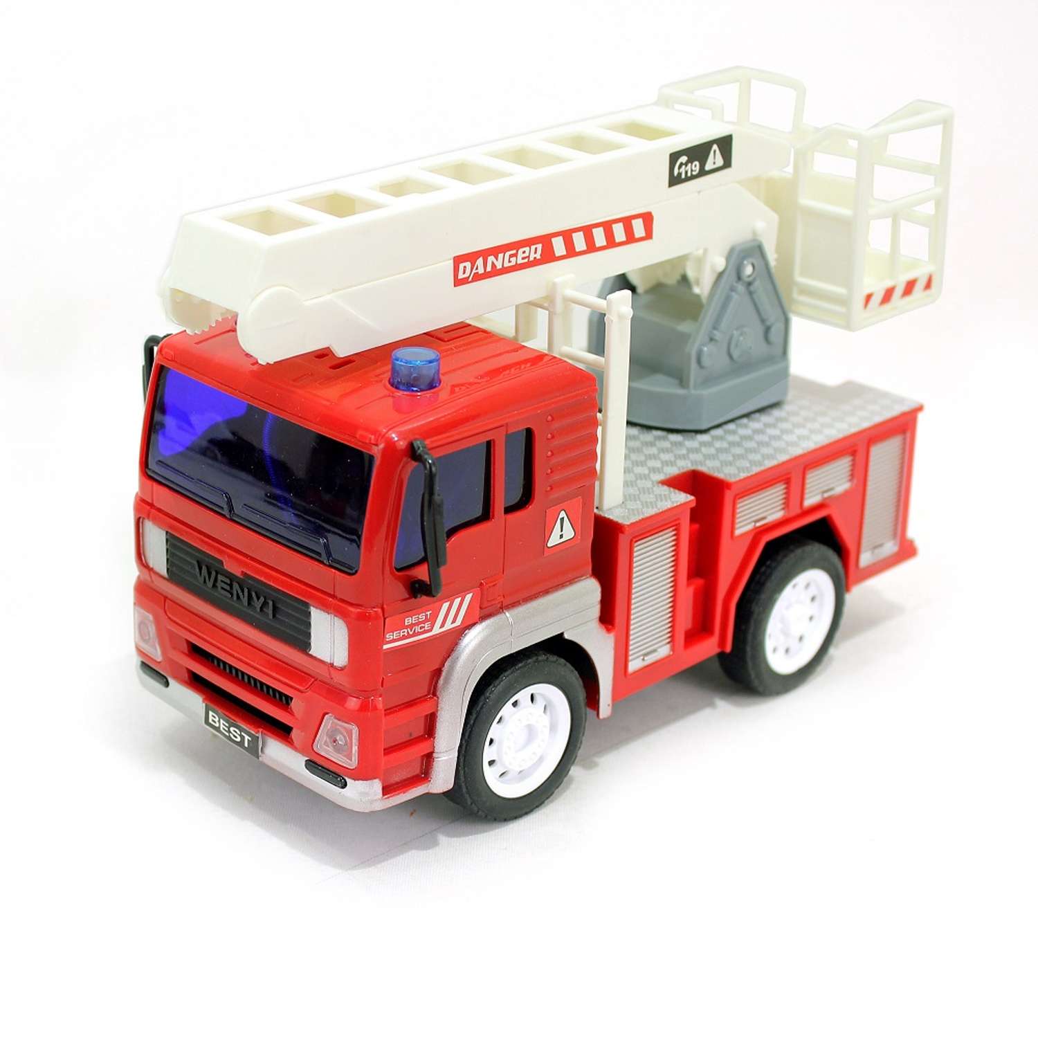 Машина радиоуправляемая Drift Грузовик-пожарный с выдвижным краном со звуком и светом - фото 1