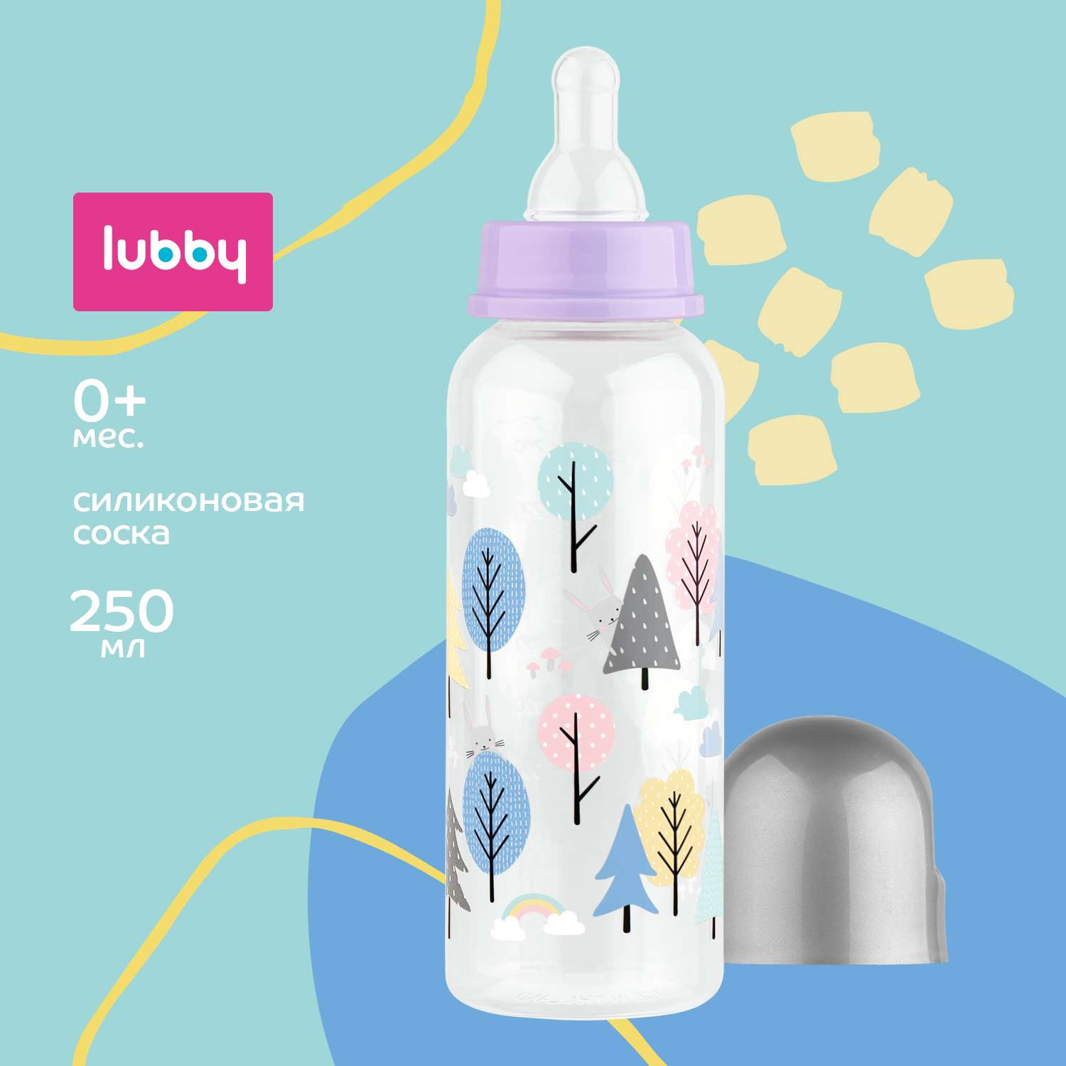 Бутылочка Lubby 250мл c 0месяцев 12022 - фото 1