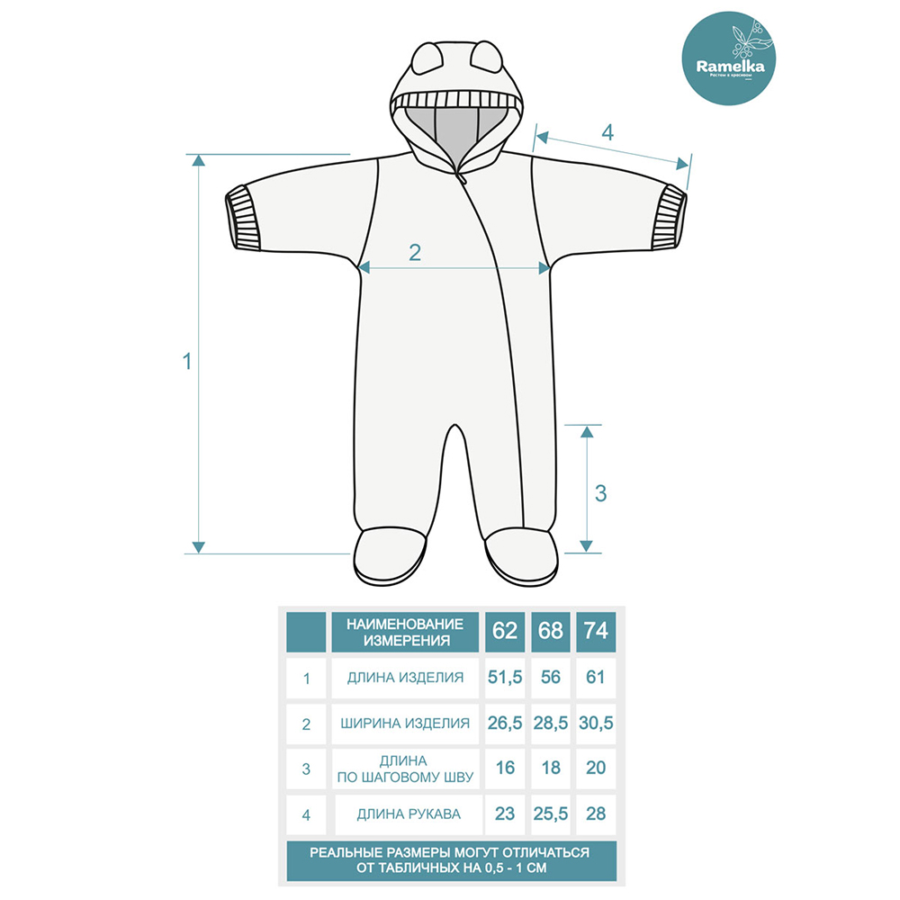 Комбинезон Ramelka 757 серые мишки - фото 4