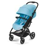 Коляская детская Cybex Eezy S+ 2 BLK Beach Blue с дождевиком и бампером