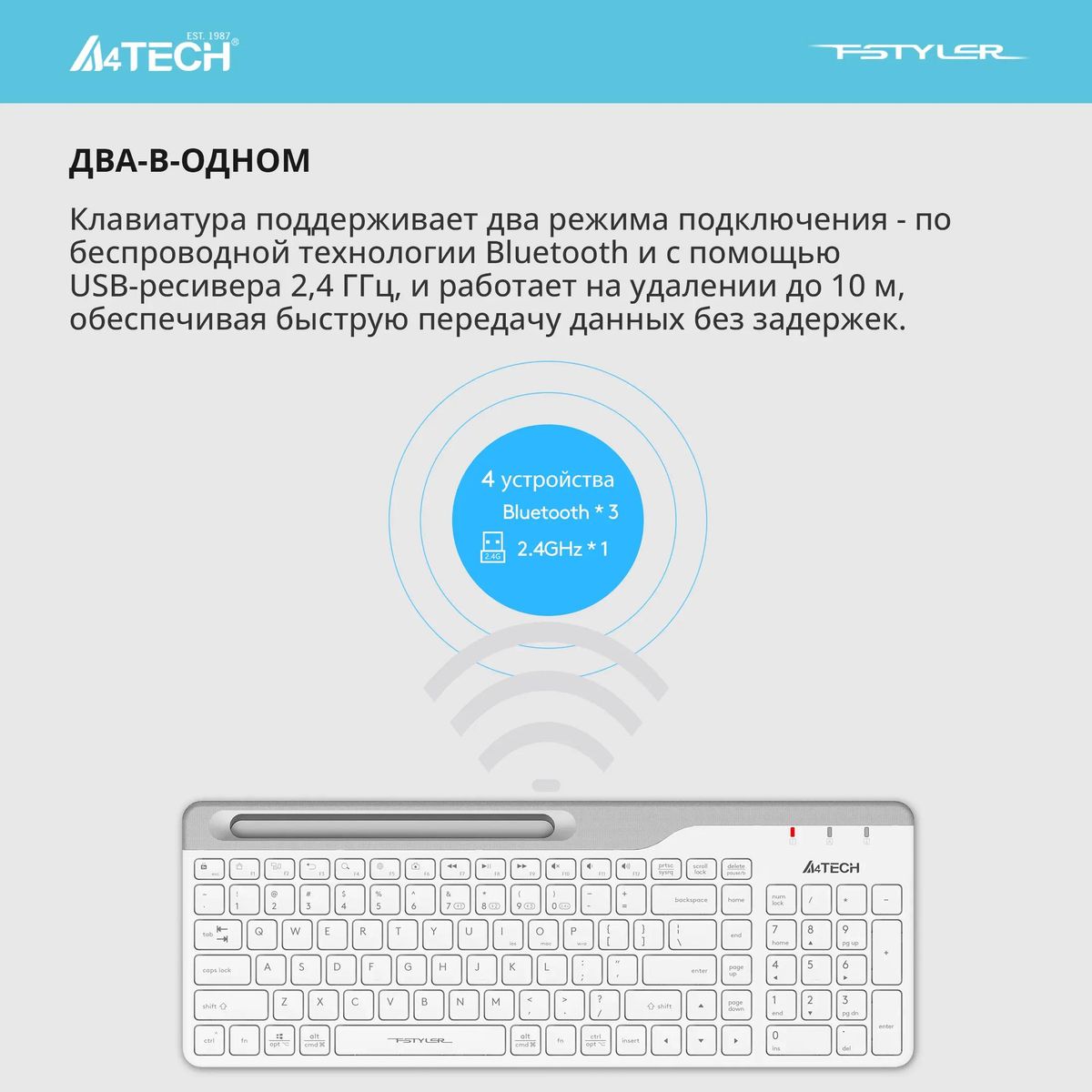 Клавиатура A4TECH Fstyler FBK25 - фото 9