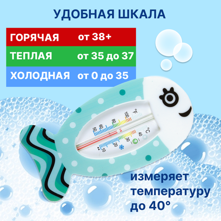 Термометр для воды Uviton для новорожденных двухсторонний Мятный 0053