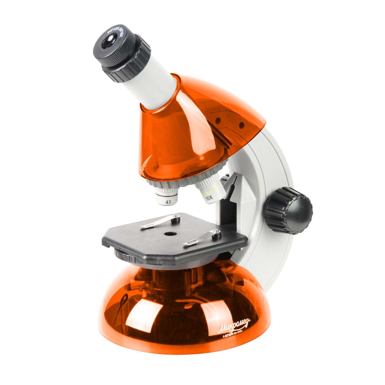 Микроскоп Микромед Атом 40-640х с набором для опытов и книгой - фото 1