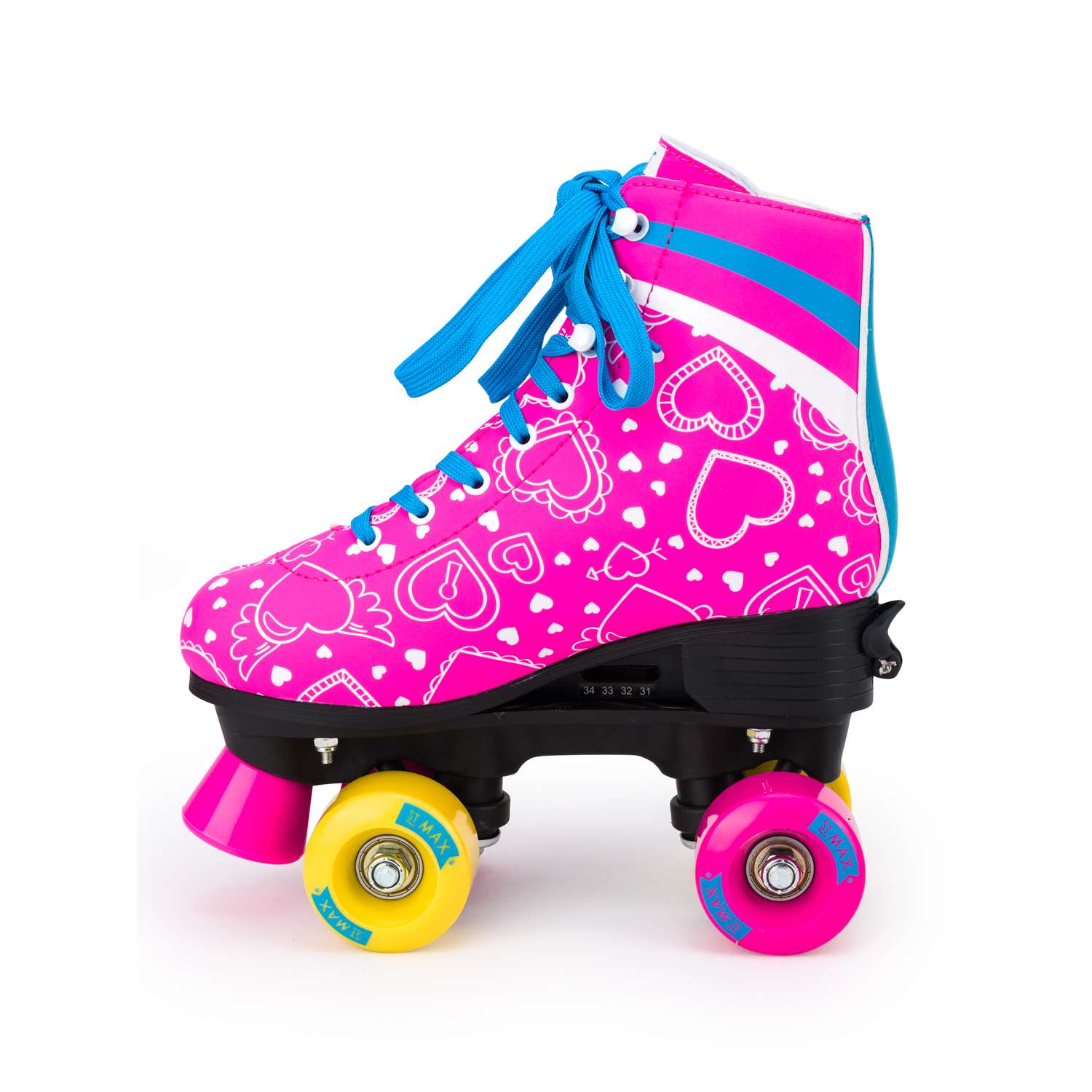 Роликовые коньки SXRide Roller skate YXSKT04BLPN36 цвет розовые с белыми сердечкам размер 36 - фото 6