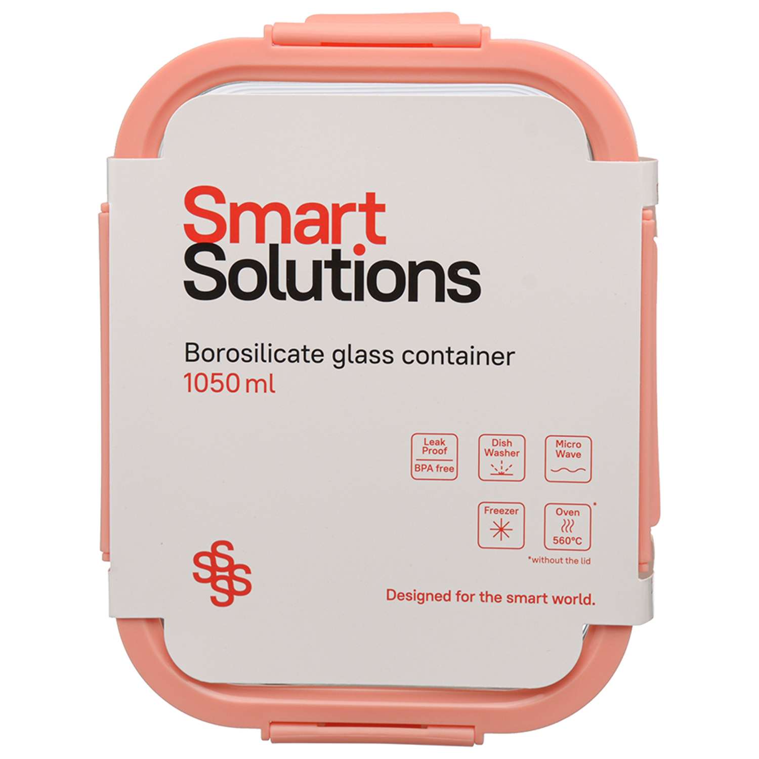 Контейнер для еды Smart Solutions стеклянный 1050 мл розовый - фото 6