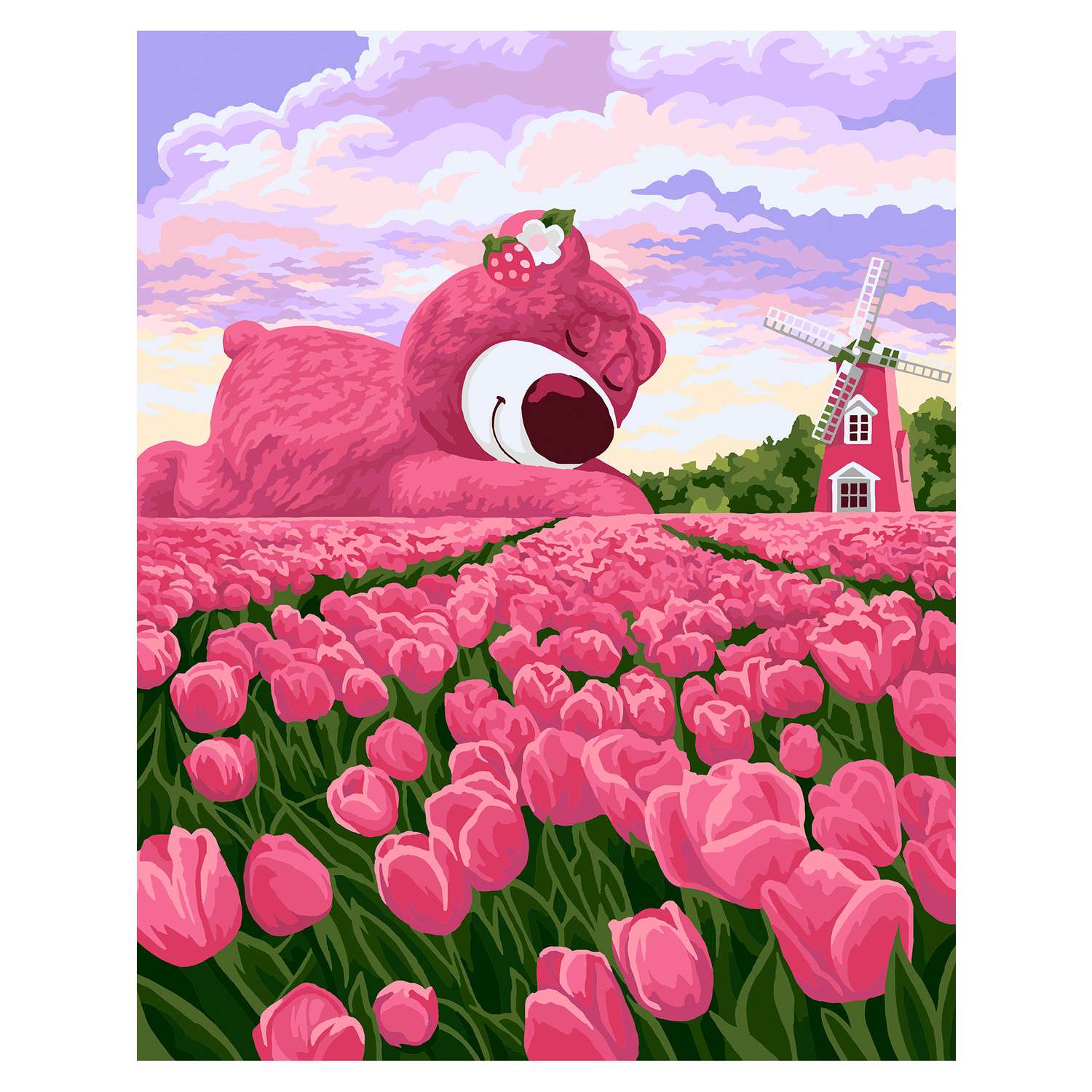 Картина по номерам Art on Canvas холст на подрамнике 40х50 см На розовом поле - фото 2