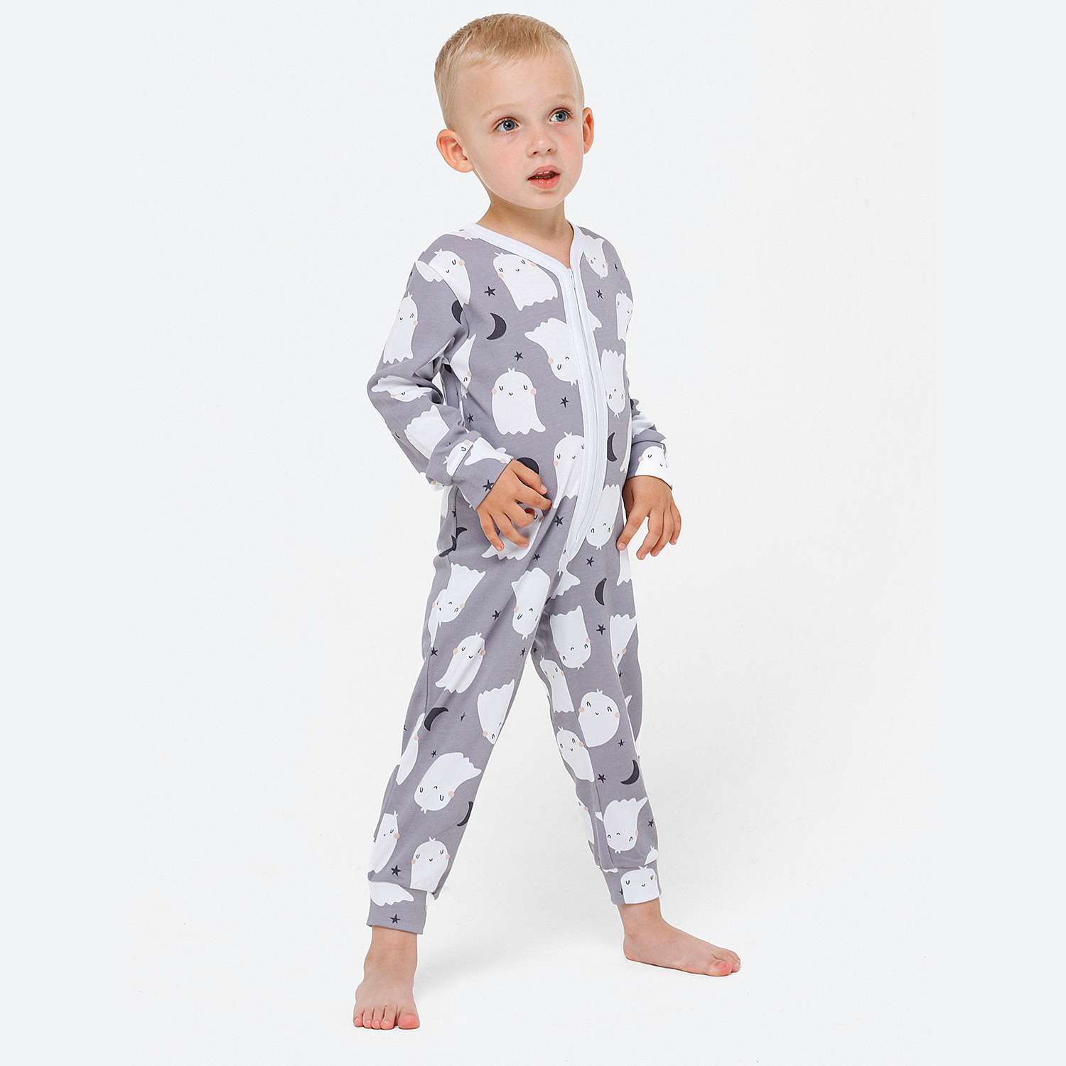 Пижама-комбинезон VEDDI 150-521и-19-серый/привидения - фото 2
