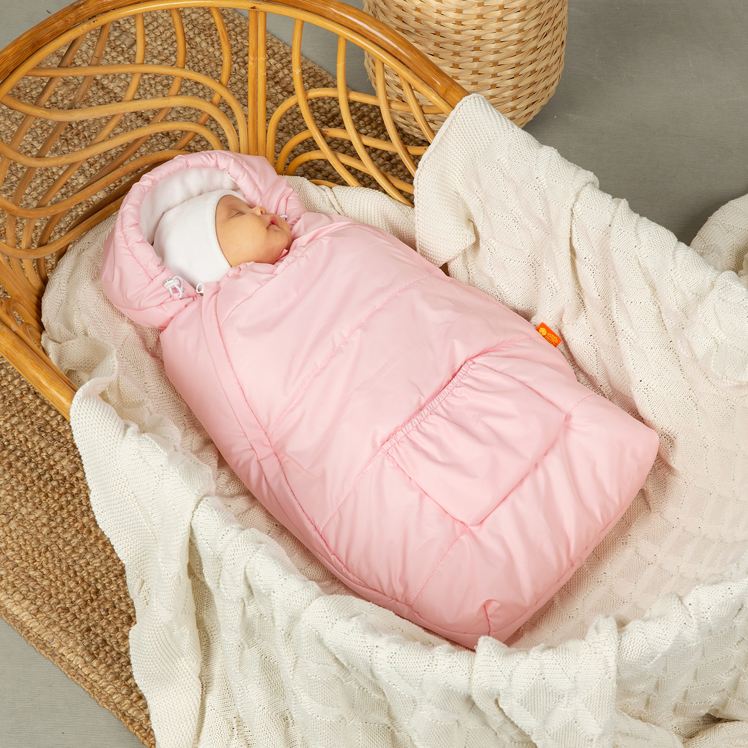 Конверт на выписку Чудо-Чадо для новорожденного теплый флисовый «Chicky» розовый - фото 1