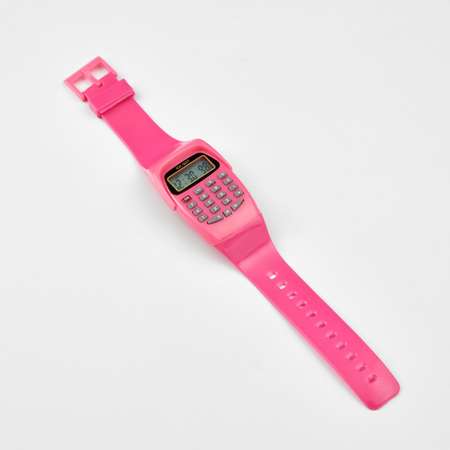 Часы Sima-Land наручные электронные детские с калькулятором ремешок силикон l-21 см розовые