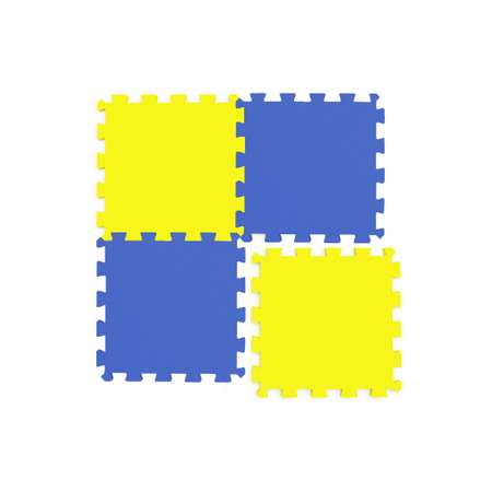 Мягкий пол ElBascoToys универсальный желто-синий 4 элемента 29х29 см