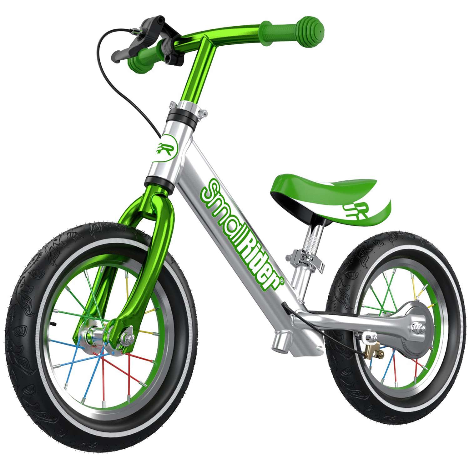 Беговел Small Rider Foot Racer 3 Air серебро-зеленый - фото 1