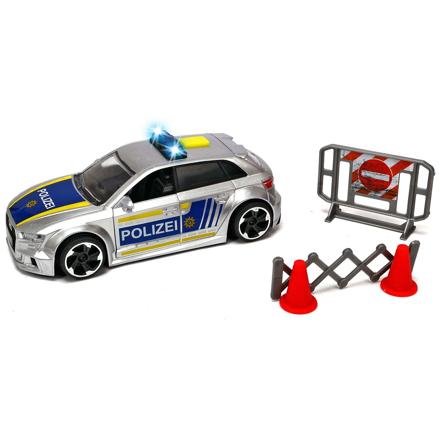Машинка DICKIE полицейская Audi RS3 фрикционная 15 см с аксессуарами 3713011SIR 3713011SIR - фото 1