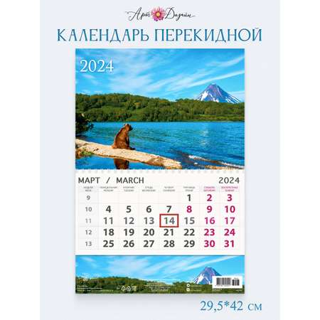 Календарь Арт и Дизайн одноблочный перекидной Природа 295х210 мм на 2024 год