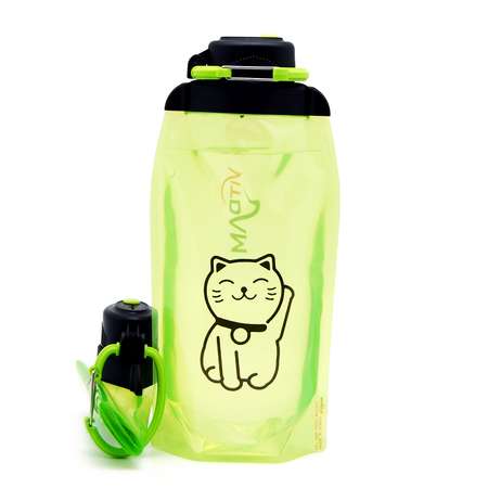 Бутылка для воды складная VITDAM светло зеленая 860мл B086YGS 1305