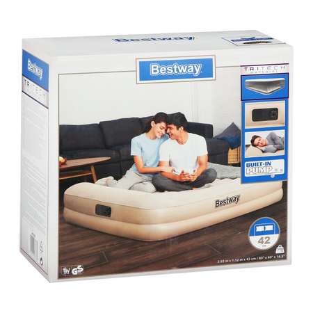 Кровать надувная BESTWAY 203х152х42 см со встроенным насосом