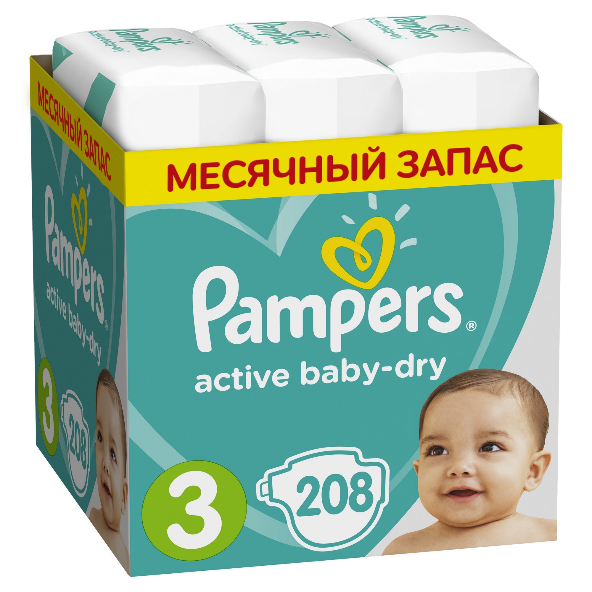 Подгузники Pampers Active Baby-Dry 3 6-10кг 208шт - фото 2