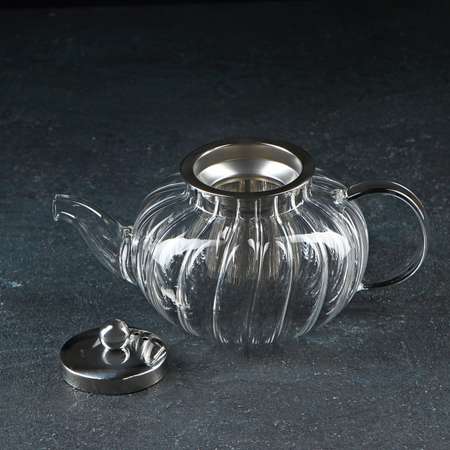 Чайник Sima-Land стеклянный заварочный с металлическим ситом «Джеки» 700 мл 21×13.5×11 см