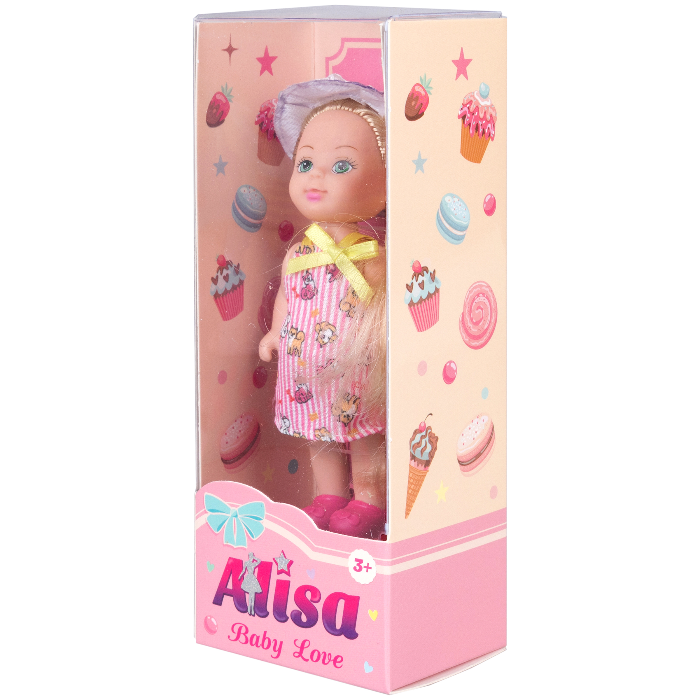 Кукла для девочки Alisa baby love 1TOY малышка мини в летней одежде в розовом платье в полоску 12 см Т25194-2 - фото 3