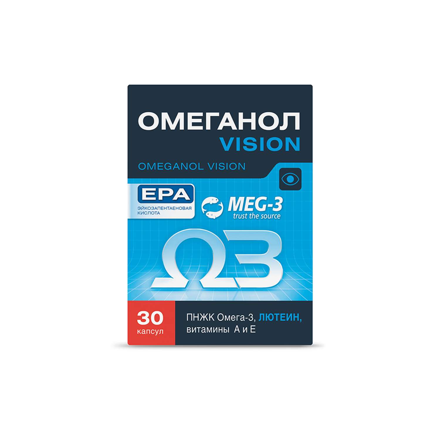 БАД Омеганол Vision с Омега 3 и лютеином капсулы по 0.6г №30 - фото 3
