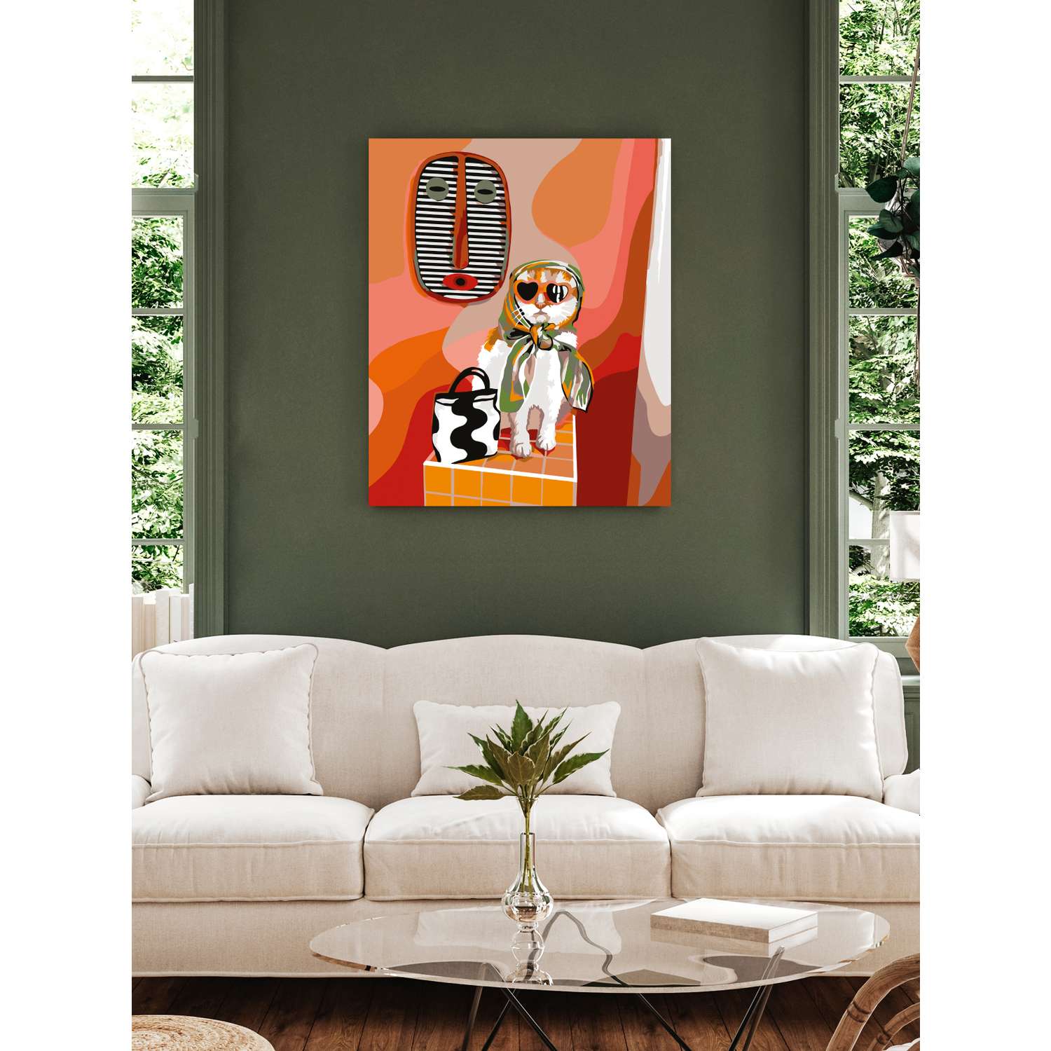 Картина по номерам Art sensation холст на подрамнике 40х50 см Грациозная кошка - фото 3