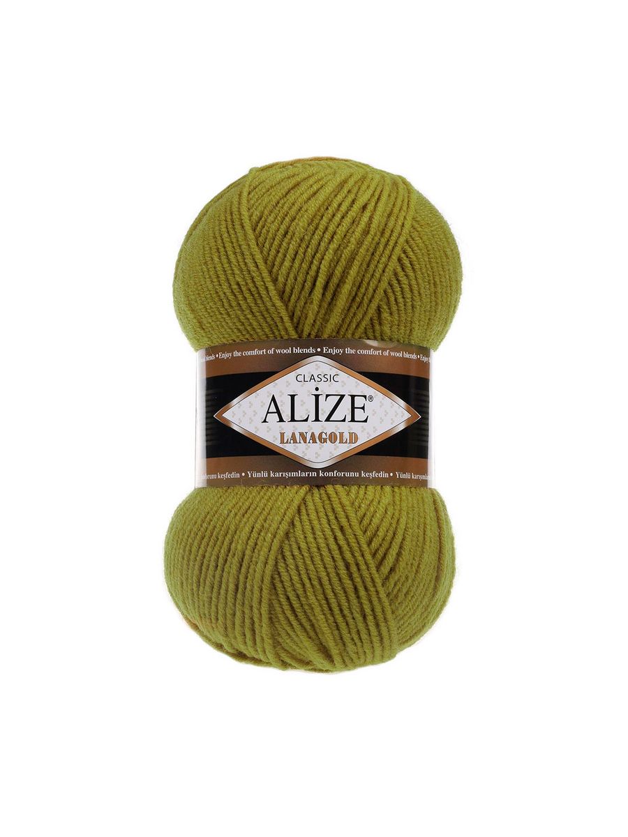 Пряжа Alize полушерстяная мягкая тонкая теплая Lanagold 100 гр 240 м 5 мотков 758 оливковый - фото 6