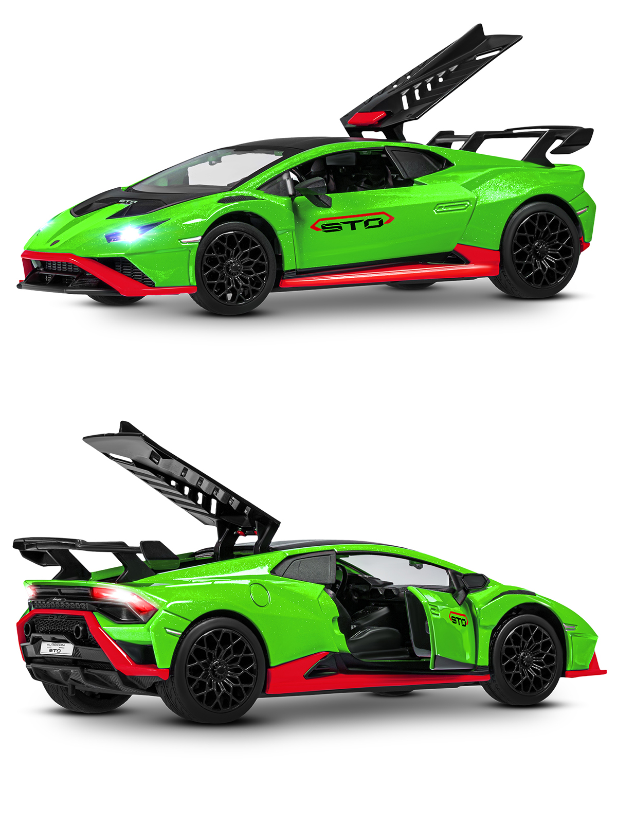 Автомобиль АВТОпанорама Lamborghini 1:32 зеленый JB1251659 - фото 9