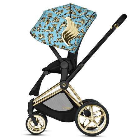 Коляска с прогулочным блоком и рамой Cybex Priam FE JS Cherubs Blue