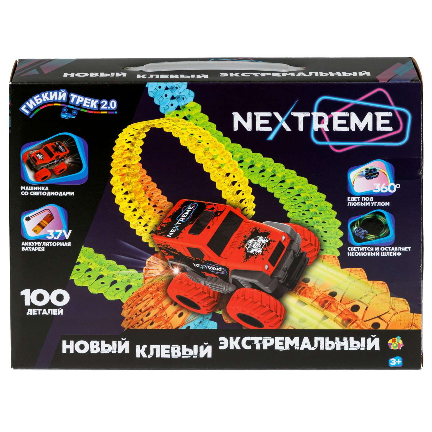 Игровой набор 1TOY Nextreme Гибкий трек с красным внедорожником 100 деталей Т23877 - фото 7