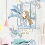 Наклейка Zabiaka пластик интерьерная цветная «Девочка выглядывает из окошка» 30х90 см набор 2 листа 706728