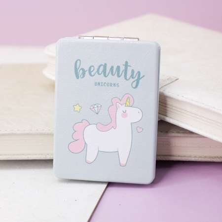 Зеркало карманное iLikeGift Unicorn beauty green с увеличением