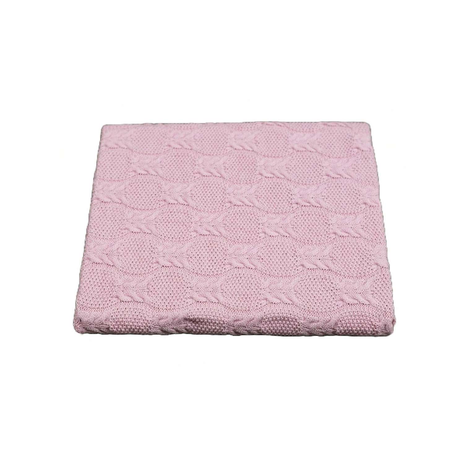 Плед-покрывало детский вязаный WARM WHIFF D-42 розовый на выписку в кроватку 90x110 - фото 1