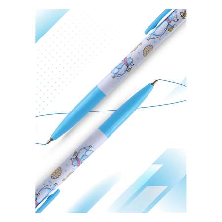 Шариковая ручка Flexoffice с чернилами на масляной основе BEAR 0.7мм синяя 12шт