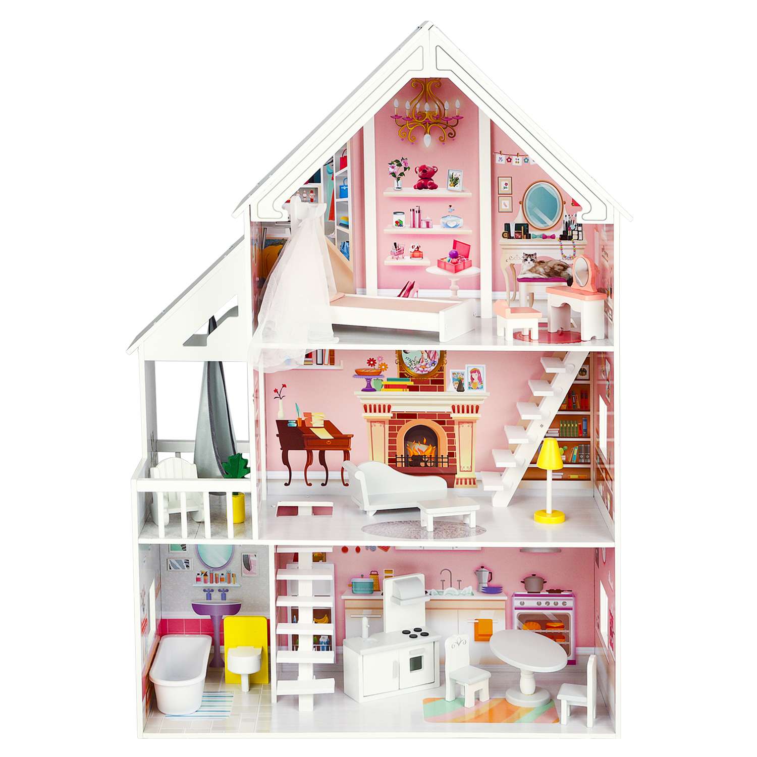Кукольный домик PAREMO Стейси Авенью с мебелью 15 предметов PD320-07 - фото 5