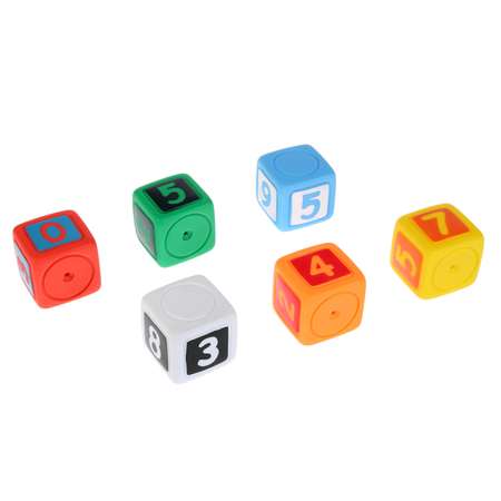 Игрушки для купания Играем Вместе Кубики с цифрами 6шт в сетке 255962