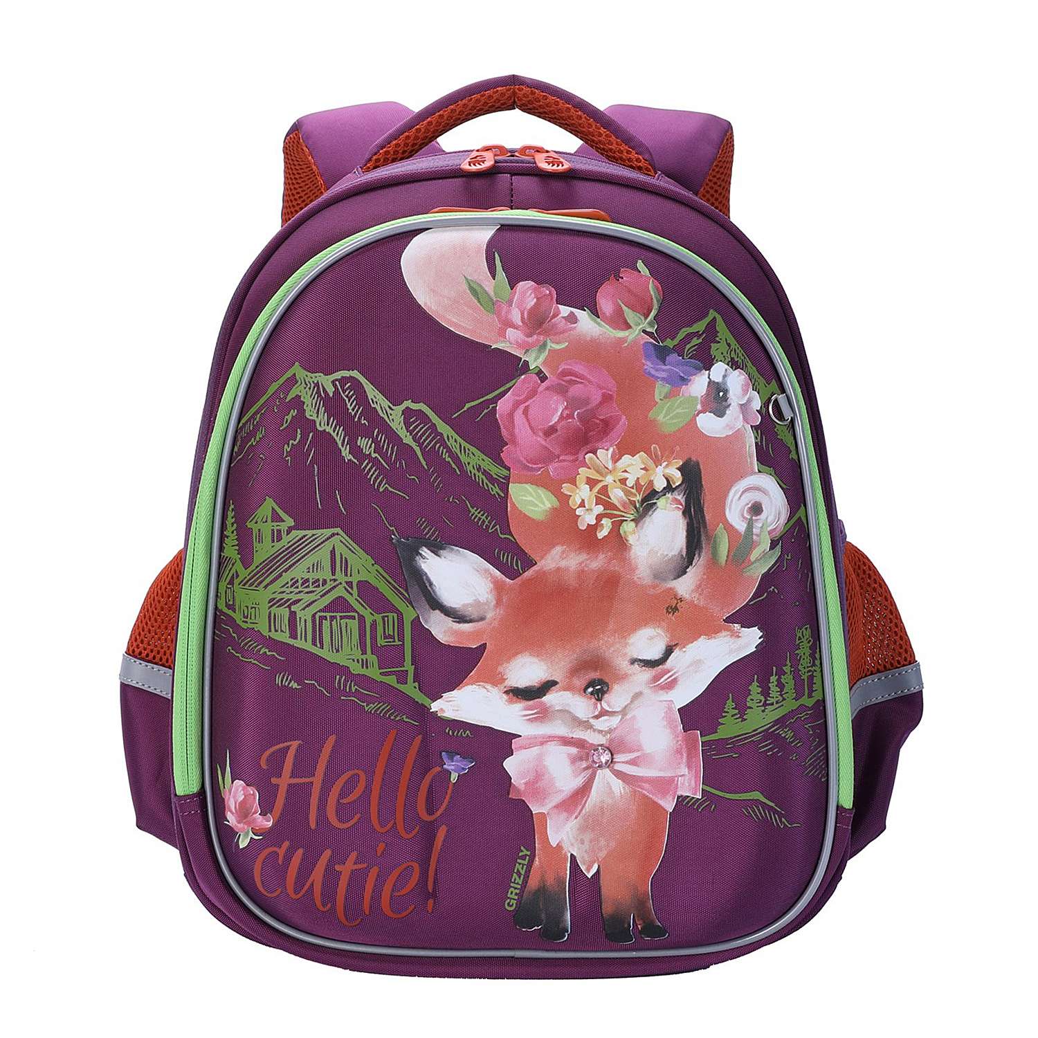 Рюкзак школьный Grizzly Лисенок Фиолетовый RAz-086-4/1 - фото 1