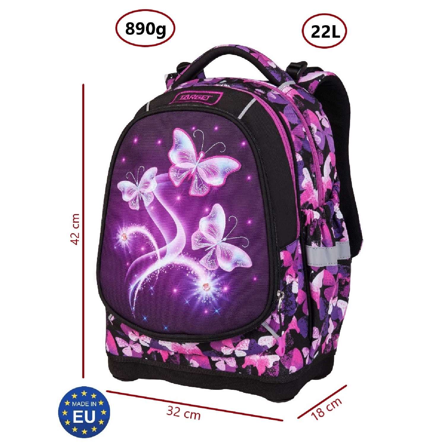 Рюкзак Target суперлегкий 3 в 1 Violet Butterfly 27002 - фото 2