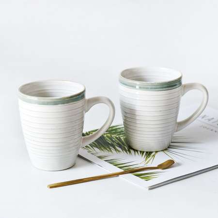 Кружки Arya Home Collection для чая и кофе 320 мл White Stoneware 2 шт