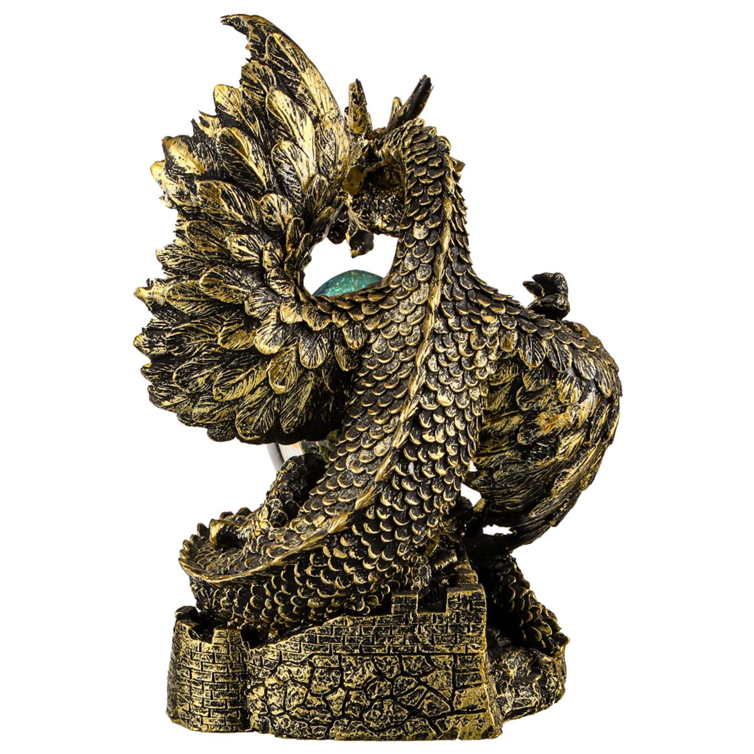 Сувенир со снежным шаром Сноубум Сказочный дракон с эффектом состаренная бронза - фото 9