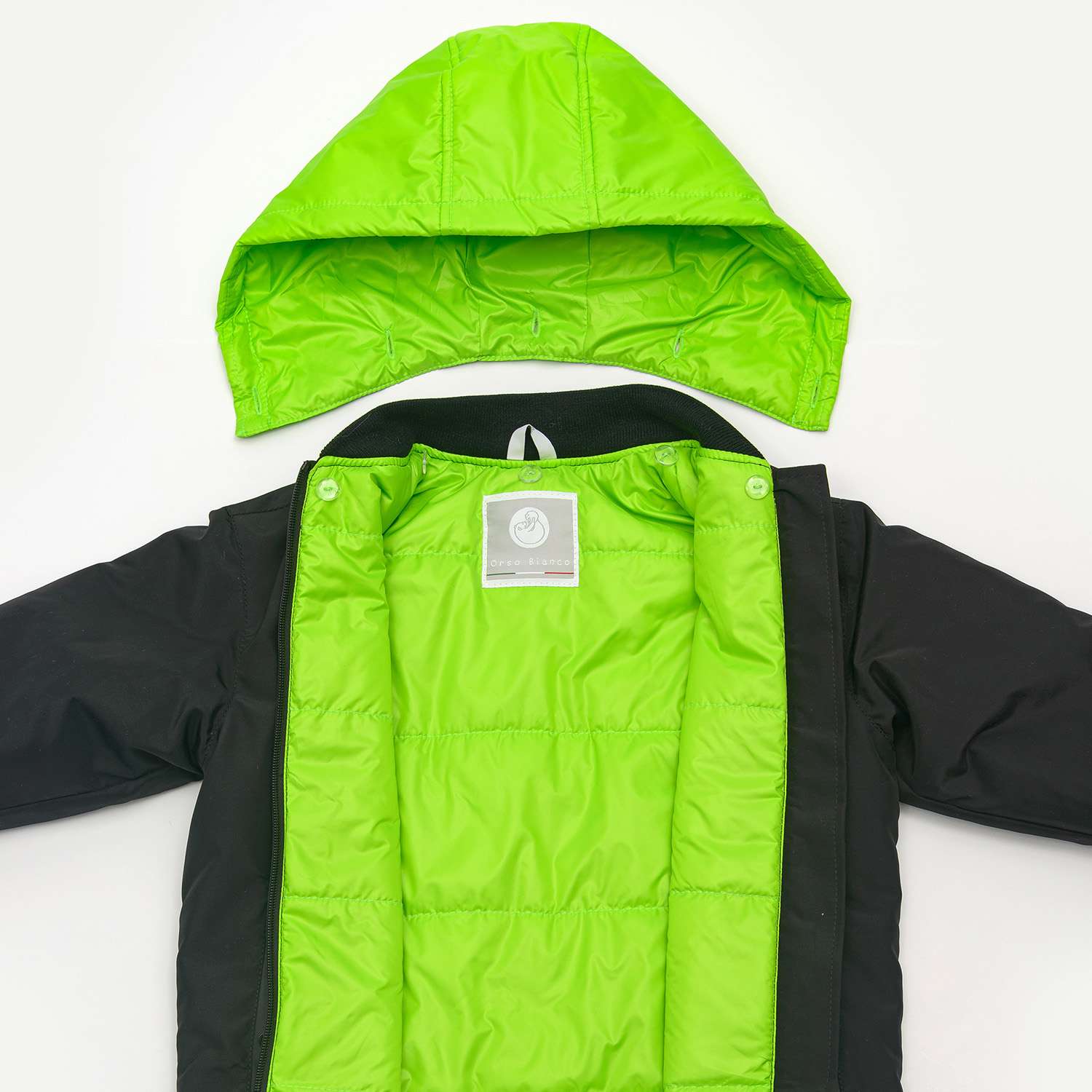 Куртка Orso Bianco OB21094-22_черный/зеленый неон - фото 9