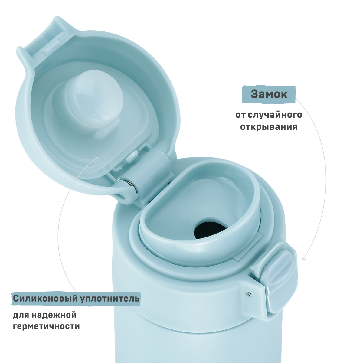 Термокружка Арктика в школу 420мл 701-420 голубая - фото 3