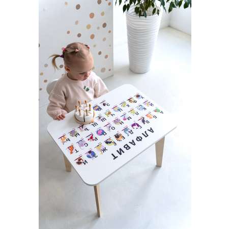 Набор мебели Коняша стол и стул с алфавитом