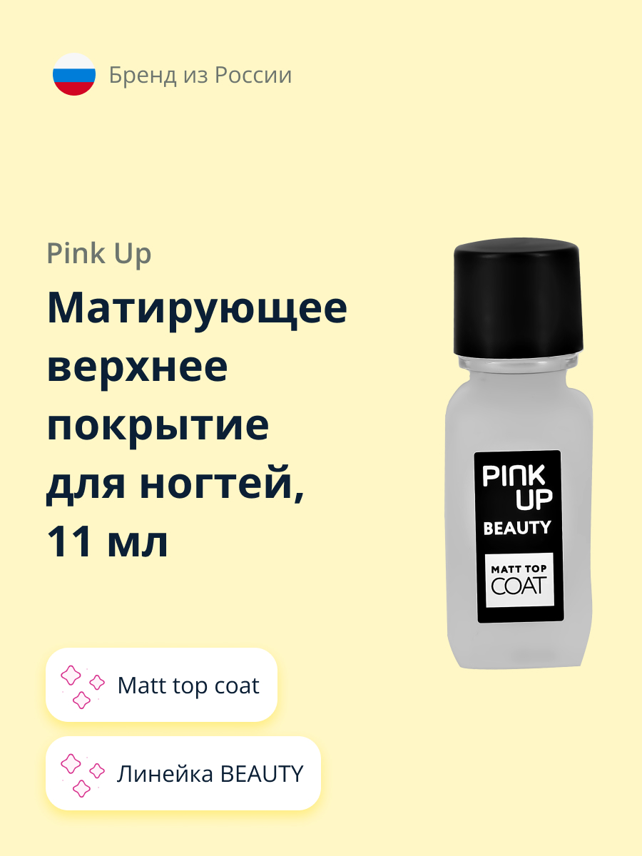 Верхнее покрытие для ногтей Pink Up Matt top coat 11 мл - фото 1