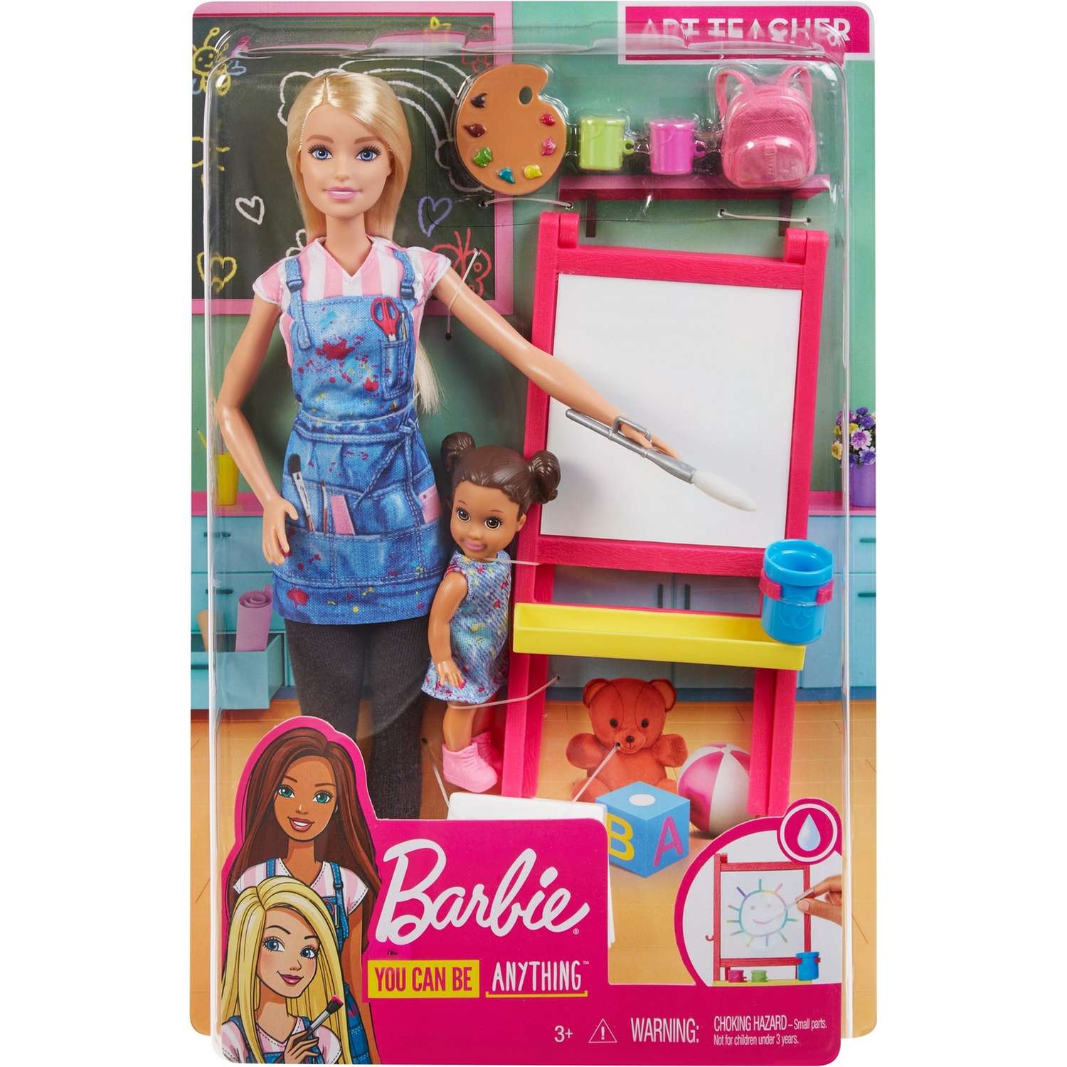 Набор игровой Barbie Кем быть Учитель рисования Блондинка GJM29 DHB63 - фото 2
