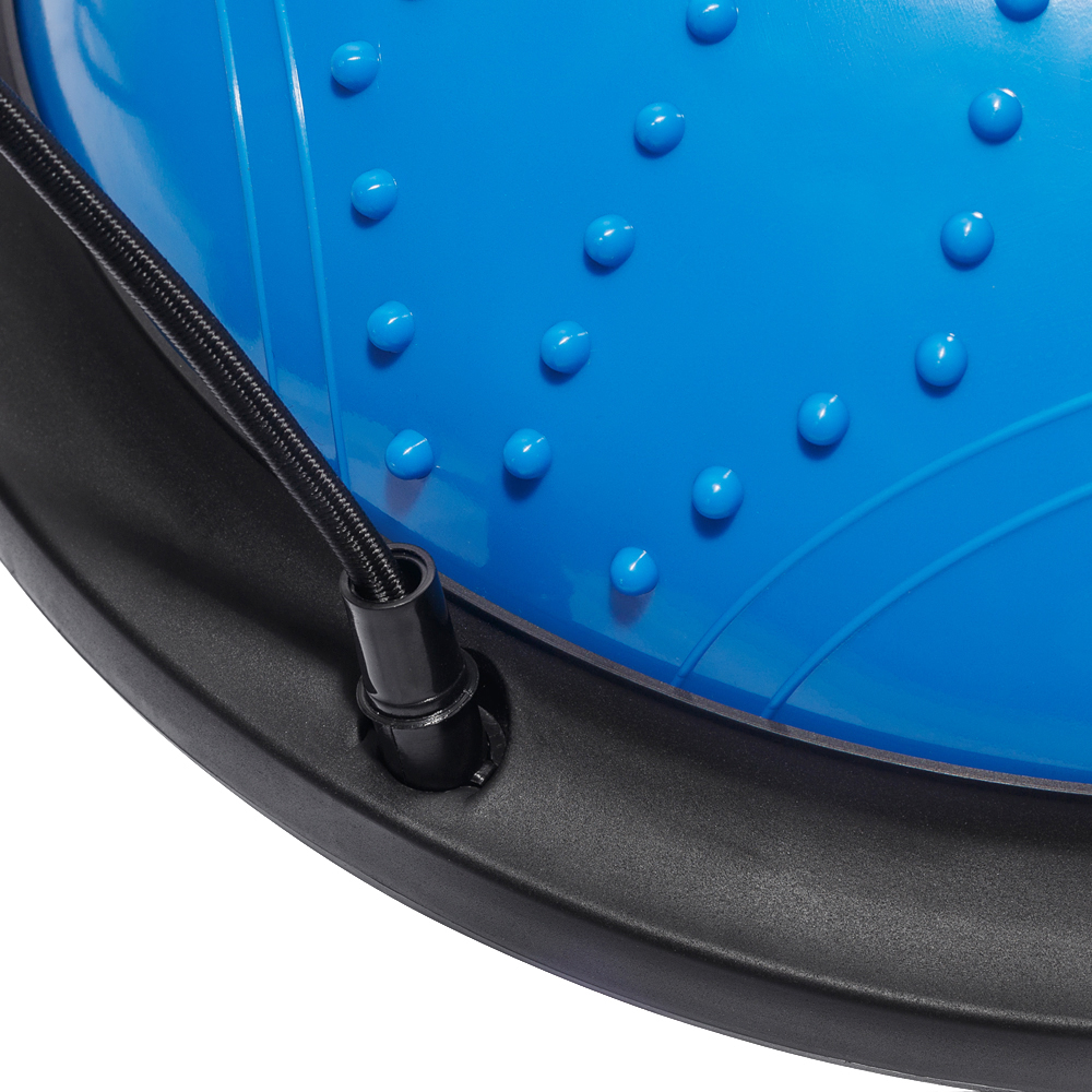 Балансировочная полусфера BOSU STRONG BODY в комплекте со съемными эспандерами синяя - фото 12