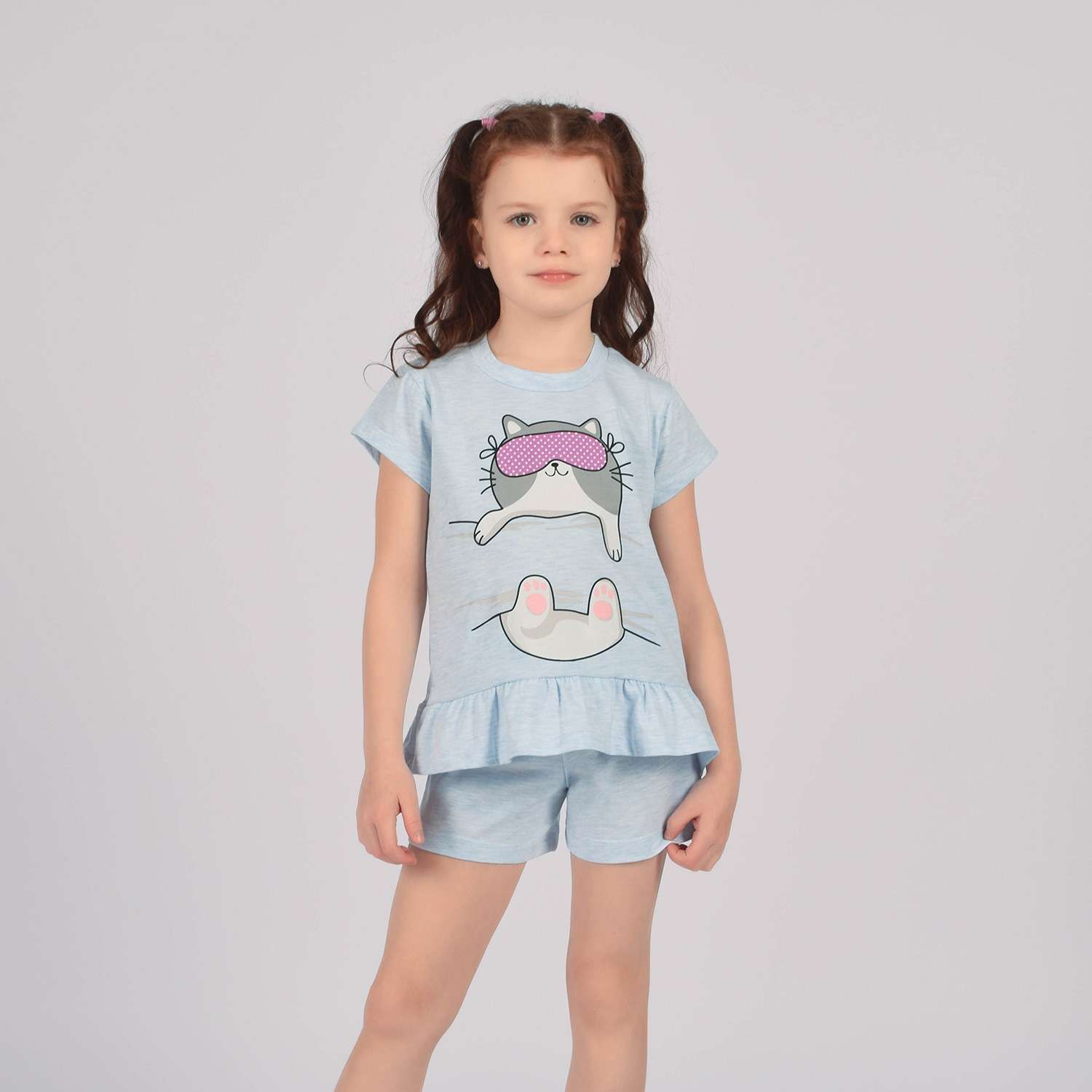 Пижама Счастливая малинка М-1511 голубой - фото 1