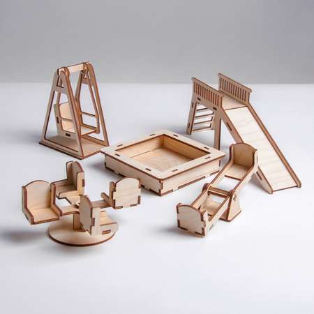 Деревянный конструктор Лесная мастерская Кукольная мебель Детская площадка