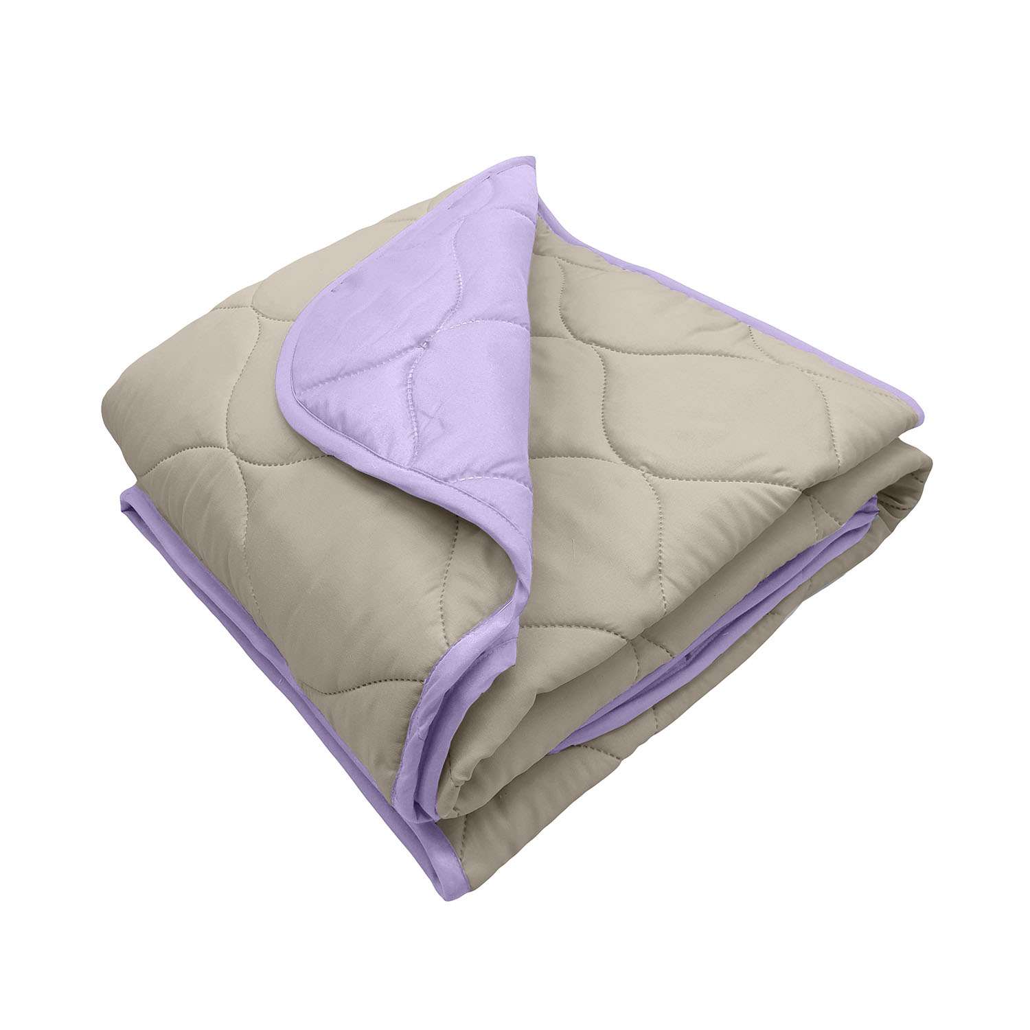 Одеяло-покрывало JUST SLEEP 2Way 150х215 см лиловый/бежевый - фото 1