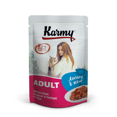 Корм для кошек Karmy 80г лосось в желе